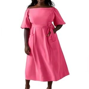 Prabal Gurung For JCPenney Pink Off Shoulder Midi Dress